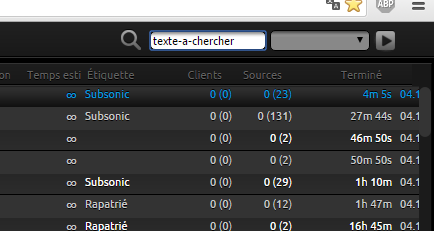 Recherche dans ruTorrent