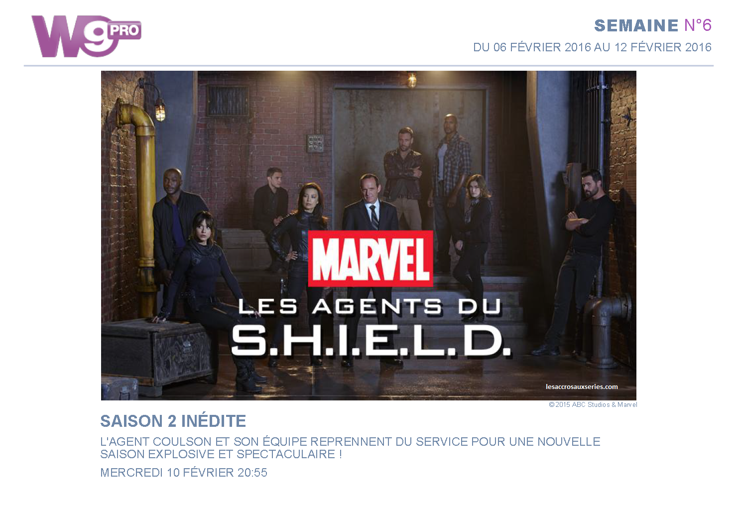 Marvel : Les Agents du SHIELD (saison 2) débarque sur W9