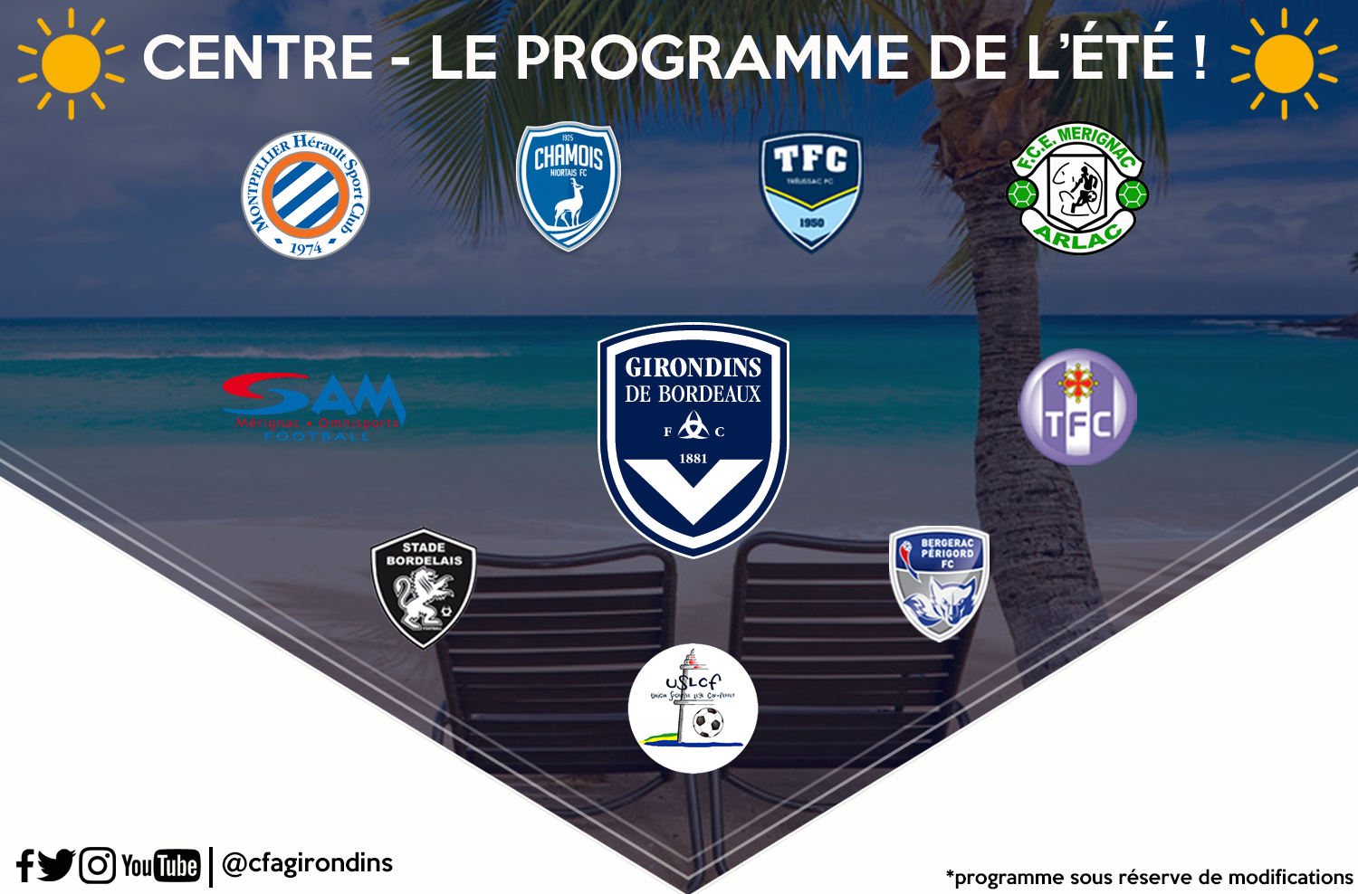 Actualités : Le programme des matchs amicaux - Formation Girondins 
