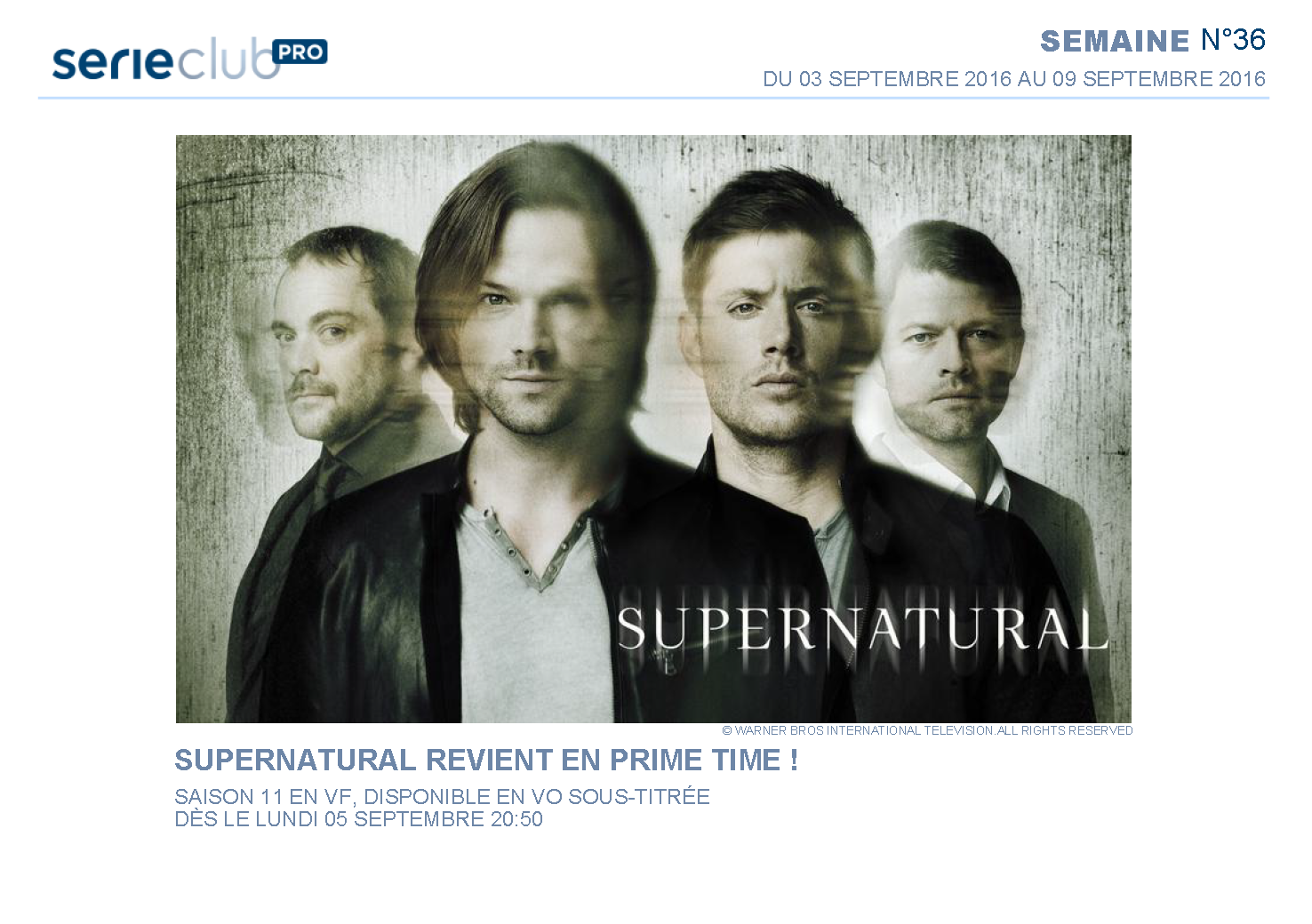 Supernatural (saison 11) en VF sur SerieClub