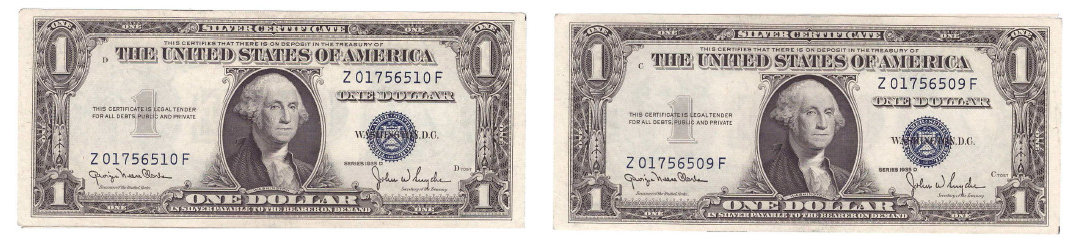 $1-1935-D---Fr-1613-/-Consecutive-Numbers