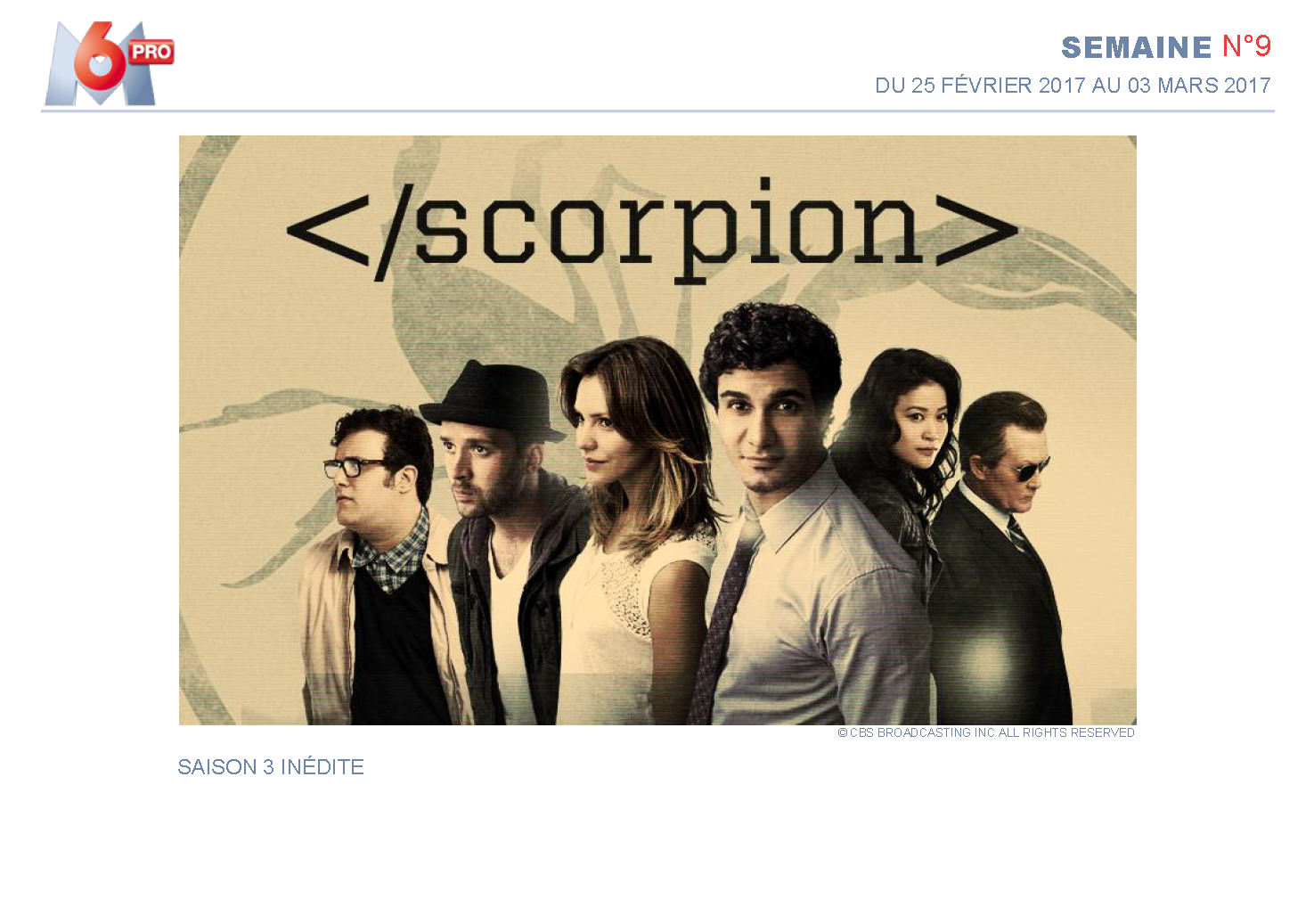Scorpion (saison 3) diffusée sur M6