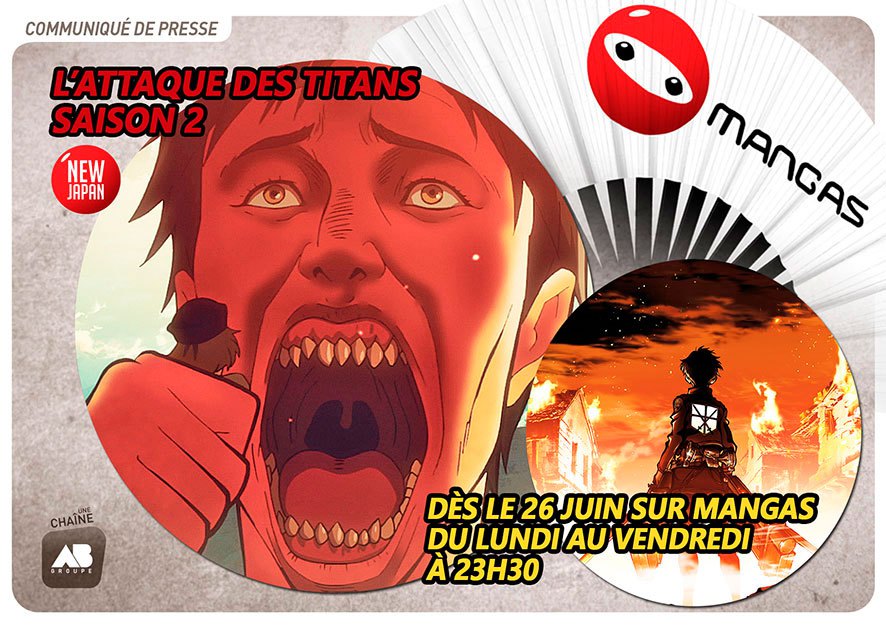 L’Attaque des Titans (saison 2) diffusée sur Mangas