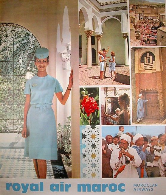 Affiche Publicitaire Royal Air Maroc - Poster Vintage Multicolore - NEUF