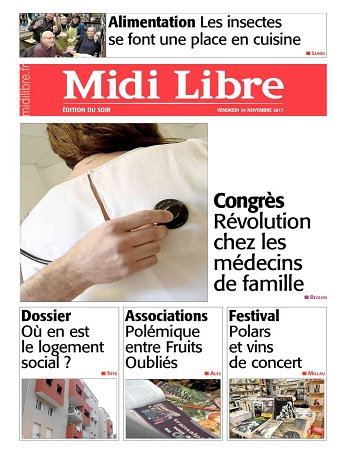 Midi libre ( Édition Du Soir )  Du Vendredi 24 Novembre 2017