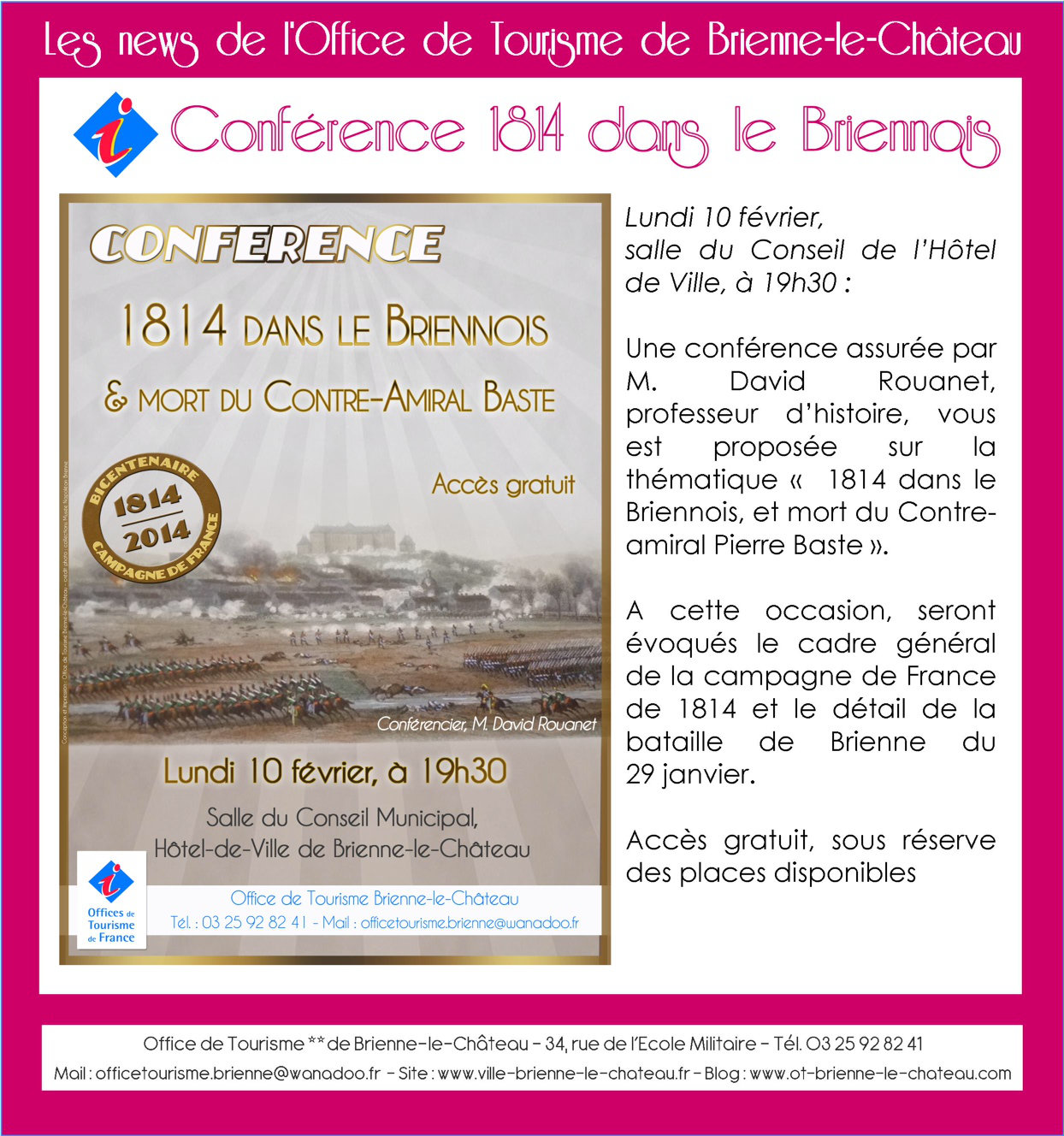 Conference 1814 dans le Briennois, le 10 fevrier 2014 à Brienne U7u6
