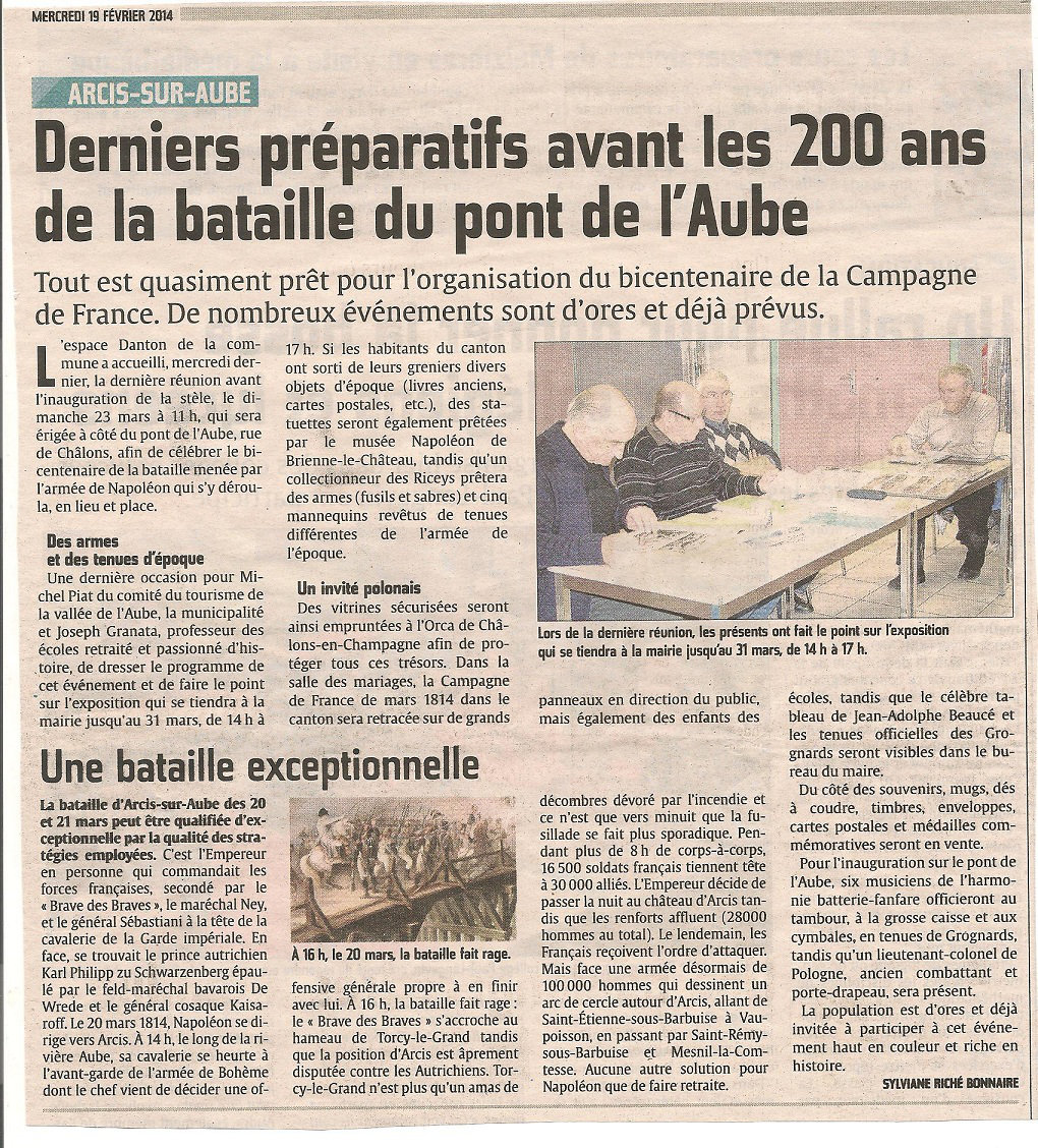 Exposition bicentenaire de la bataille d'Arcis sur Aube du 23 au 28 mars 2014 9vpt