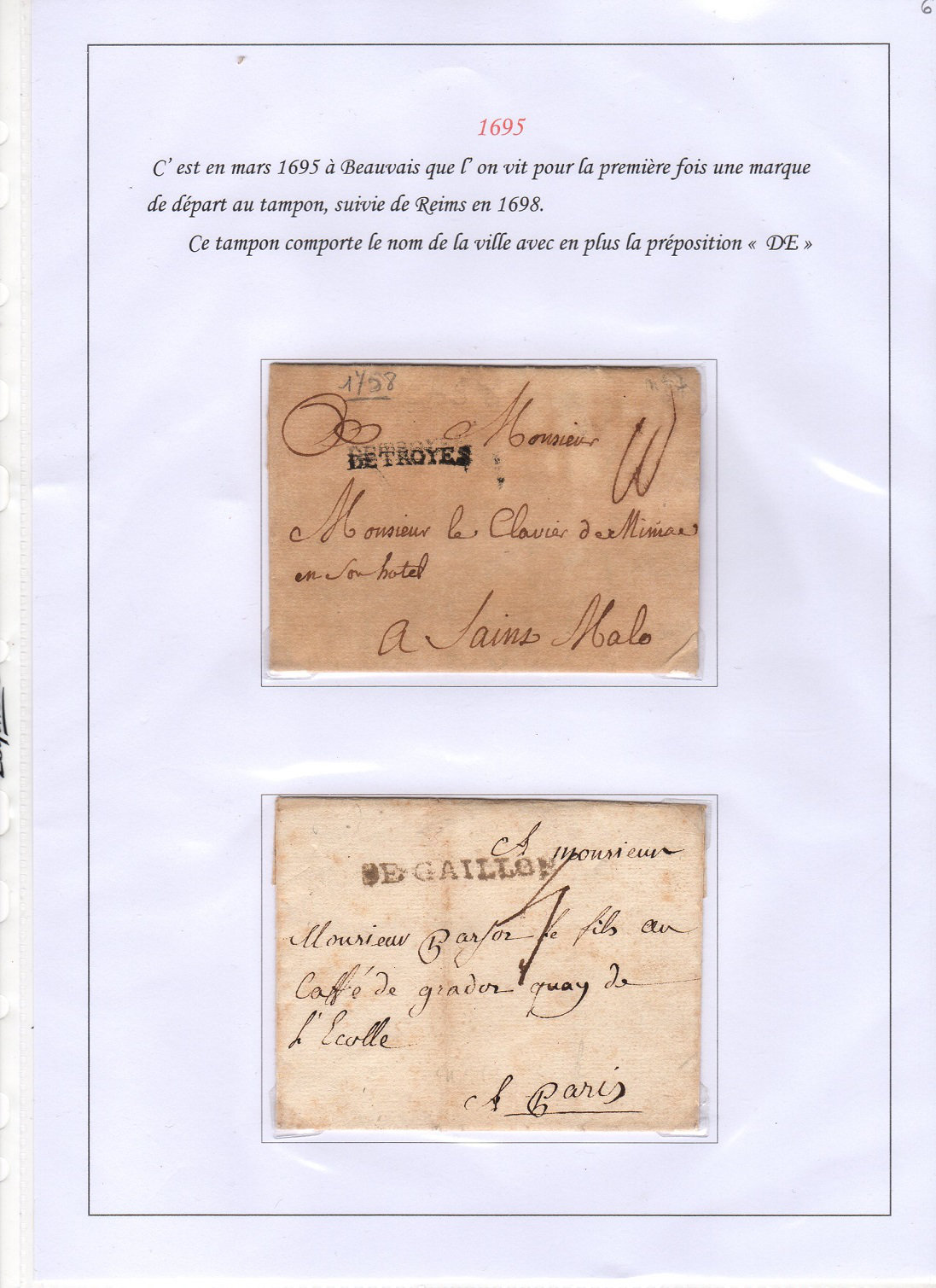 marques  postales et obliterations de France  1pis