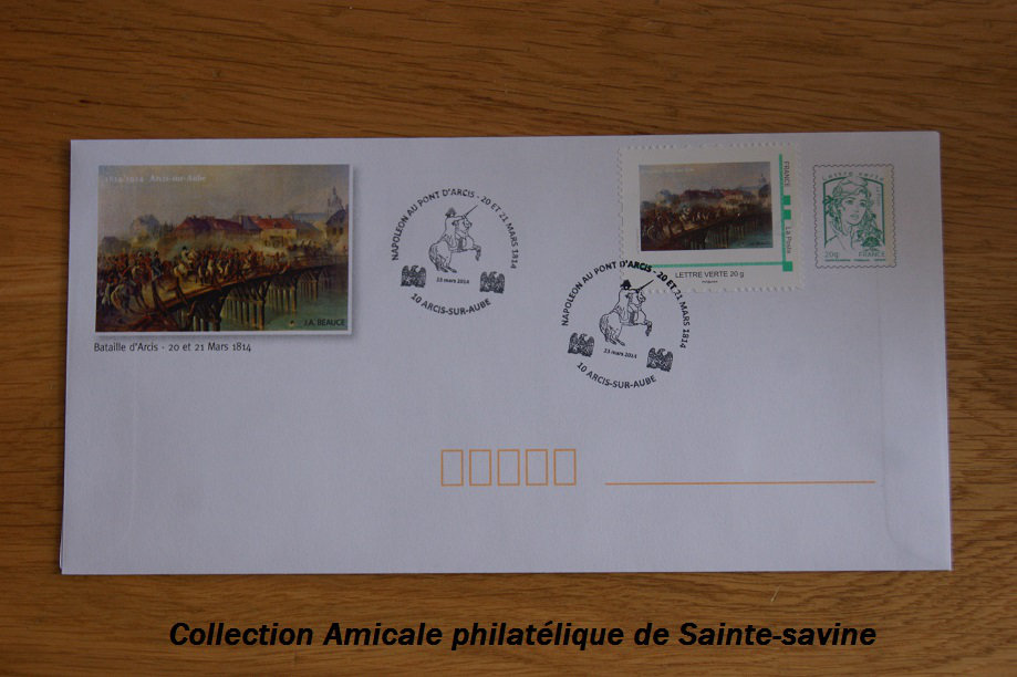 Souvenirs philatéliques de la bataille d'Arcis-sur-Aube en 1814 Jqla