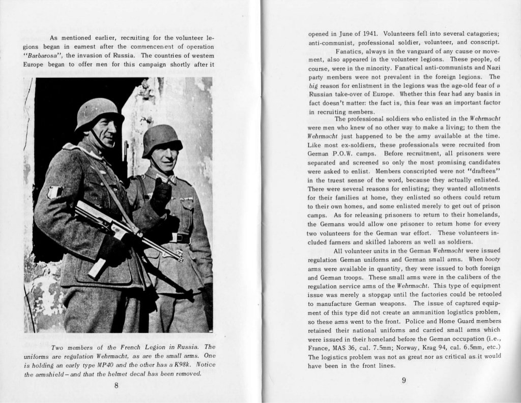 Documentation sur les volontaires étrangers dans l'armée allemande 30l5