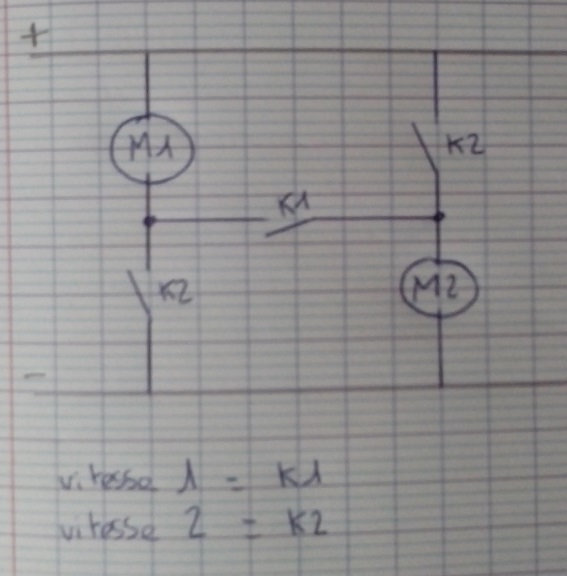 régulation électromécanique série/parallèle de deux moteurs H203