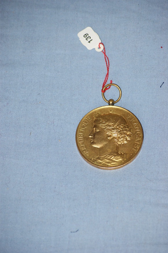 La médaille du monument des enfants de l'Aube : 1870 Hail