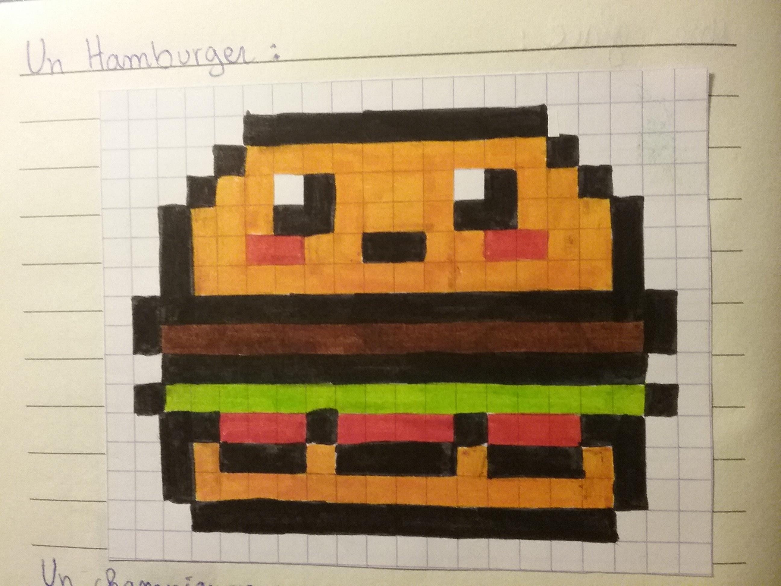 Mes Dessins Dessin Pixel Hamburger