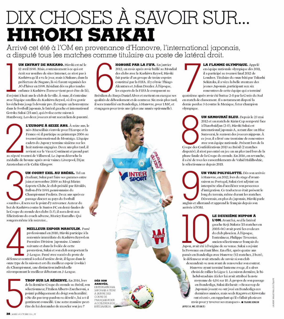 OGCNOM - [Hiroki Sakai] 2ème Japonnais de l'histoire du club L3sh