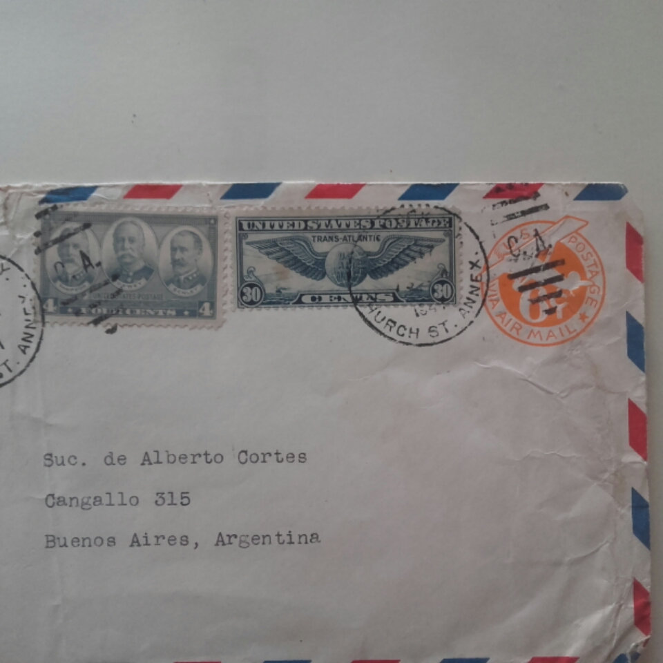 Ma collection de lettres affranchies avec le timbre US C24 Transatlantic  1fr3