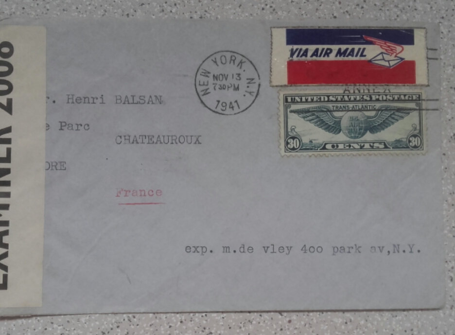 Ma collection de lettres affranchies avec le timbre US C24 Transatlantic  Agt0