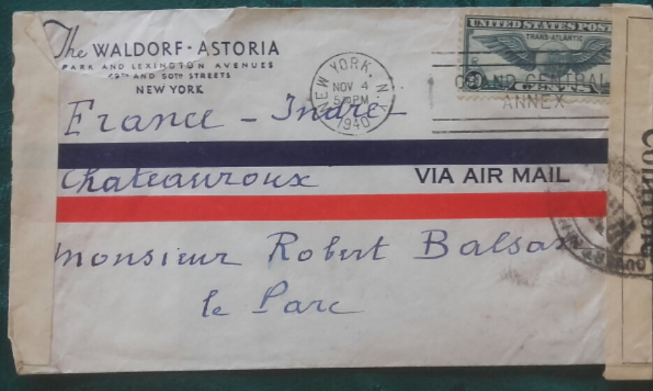Ma collection de lettres affranchies avec le timbre US C24 Transatlantic  Wvur