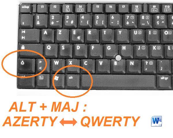Word : changer clavier qwerty - azerty... Irkq