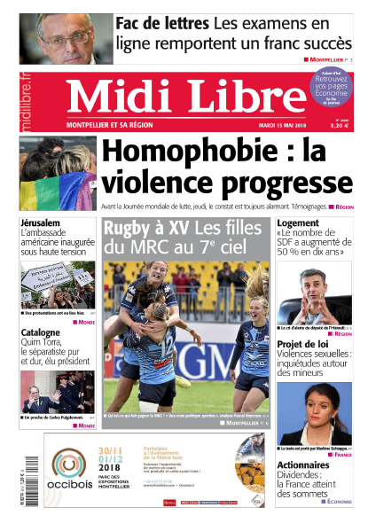 Midi Libre (Montpellier et sa région) Du Mardi 15 Mai 2018