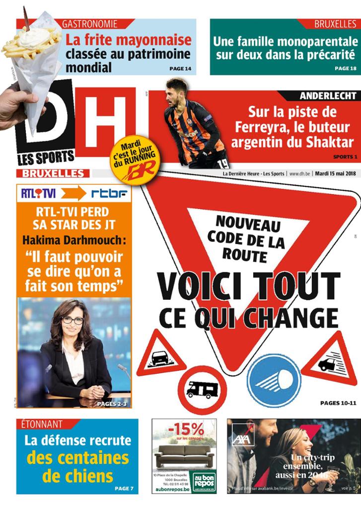 La Dernière Heure (2 Editions) Du Mardi 15 Mai 2018
