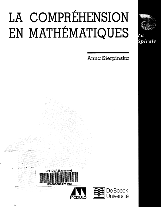 Anna Sierpinska - La compréhension en mathématiques