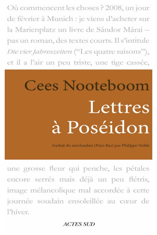 Cees Nooteboom - Lettres à Poséidon