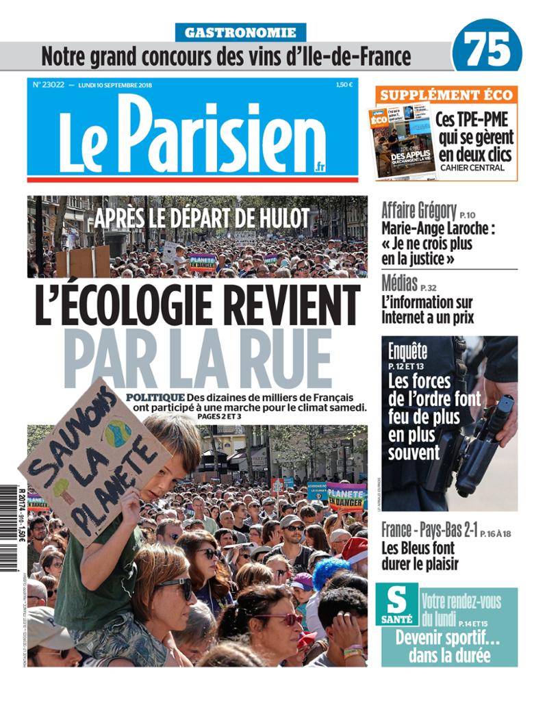 Le Parisien Du Lundi 10 Septembre 2018