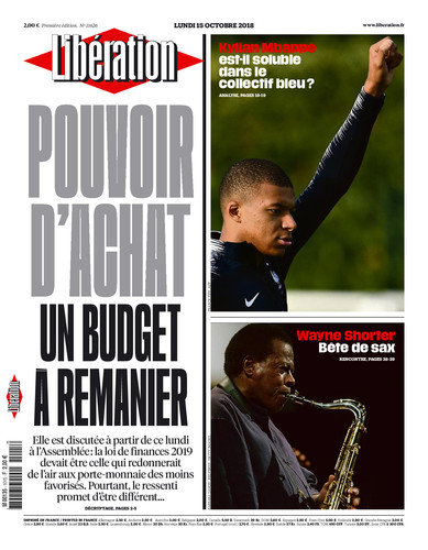 Libération Lundi 15 Octobre 2018