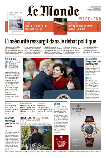 Le Monde Week End & Le Monde Mag Du Samedi 20 Octobre 2018