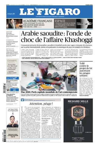 Le Figaro Du Vendredi 19 Octobre 2018
