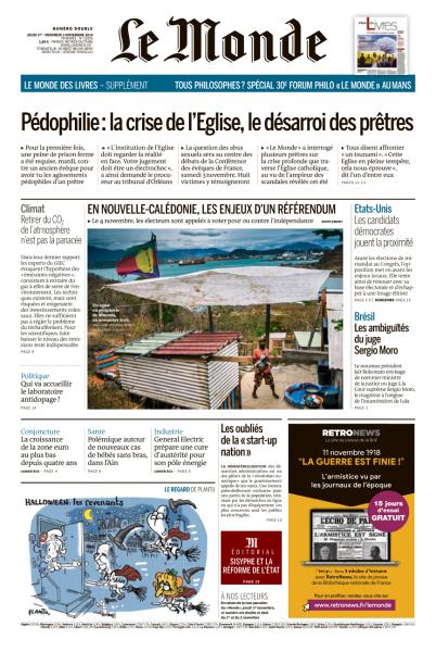 Le Monde Du Jeudi 1er & Vendredi 2 Novembre 2018