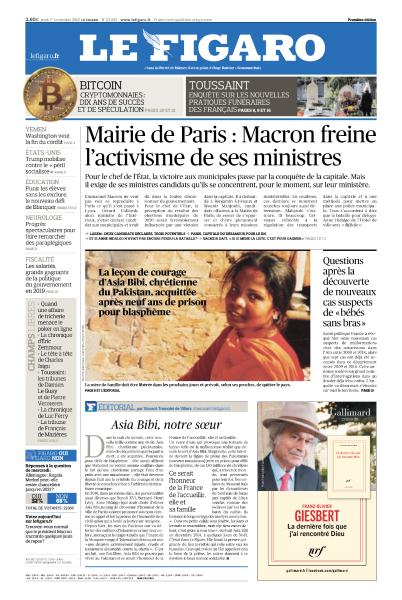 Le Figaro Du Jeudi 1er Novembre 2018