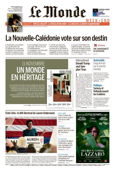  Le Monde & Le Monde Magazine Du Samedi 3 Novembre 2018