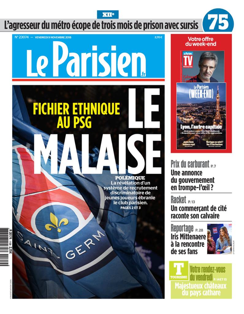Le Parisien & Le Parisien Magazine Du Vendredi 9 Novembre 2018