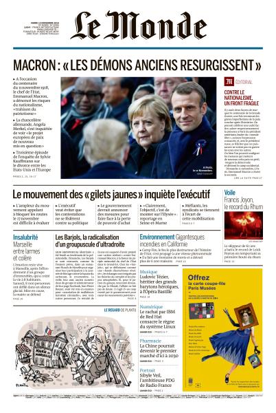 Le Monde Du Mardi 13 Novembre 2018