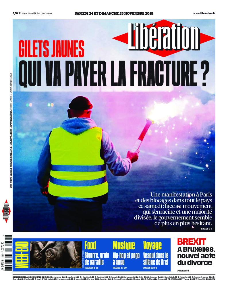 Libération du Samedi 24 & Dimanche 25 Novembre 2018