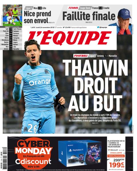 L’Équipe Du Lundi 26 November 2018