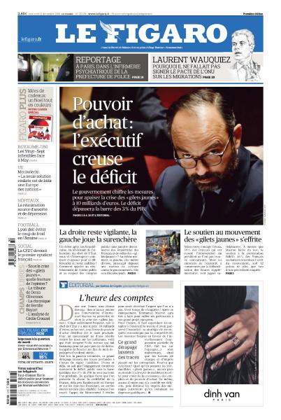 Le Figaro & Le Figaroscope Du Mercredi 12 Décembre 2018