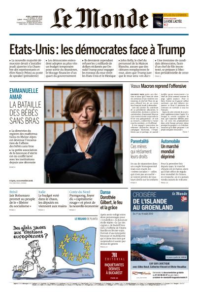  Le Monde Du Jeudi 3 Janvier 2019