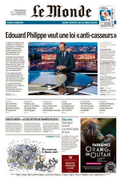 Le Monde Du Mercredi 9 Janvier 2019