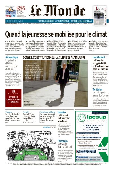 Le Monde Du Vendredi 15 Février 2019