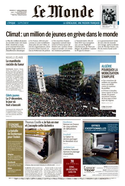  Le Monde Du Dimanche 17 & Lundi 18 Mars 2019