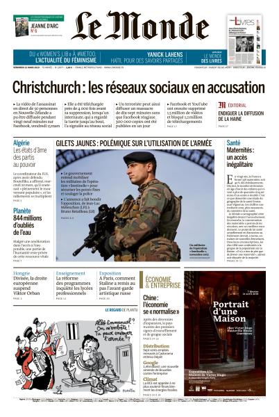Le Monde Du Vendredi 22 Mars 2019