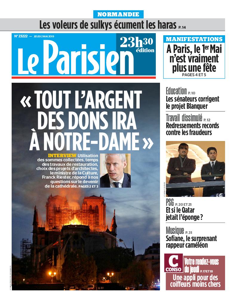  Le Parisien (10 Editions)Du Jeudi 2 Mai 2019