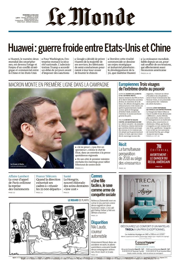 Le Monde Du Mercredi 22 Mai 2019