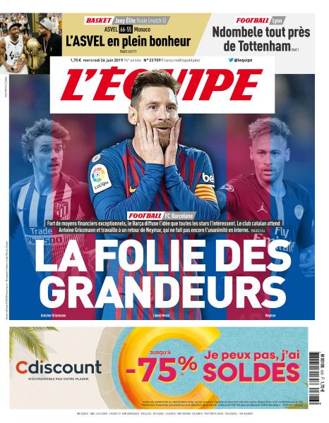 L'Équipe Du Mercredi 26 Juin 2019