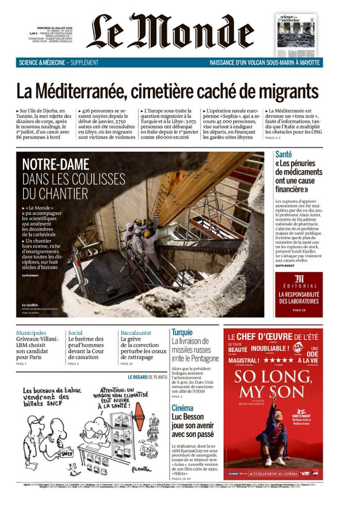Le Monde Du Mercredi 10 Juillet 2019