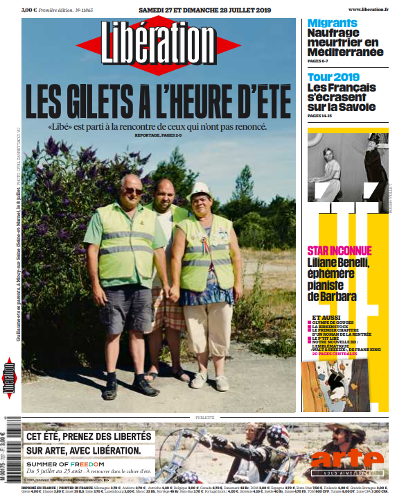 Libération Du Samedi 27 & Dimanche 28 Juillet 2019