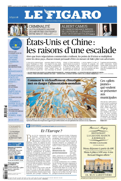 Le Figaro Du Jeudi 8 Août 2019