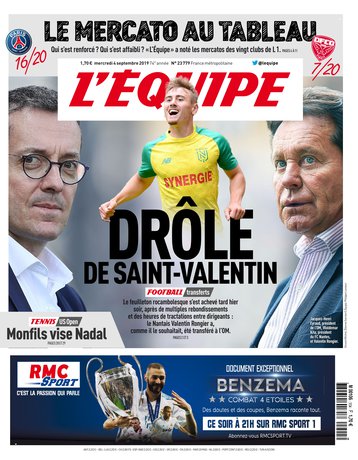 L'Équipe Du Mercredi 4 Septembre 2019
